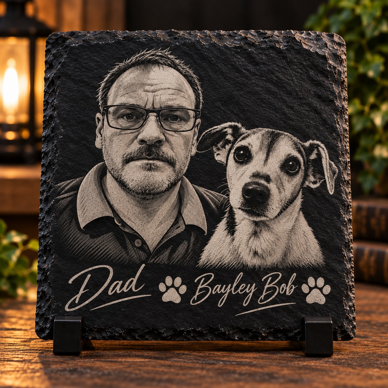 Personalised engraved slate work from Cadarn Slate Crafts